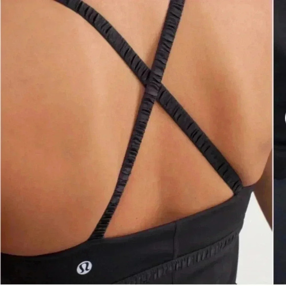 Lululemon Black Dance Strap Tank Top Cross Strap Flowy - Picture 14 of 15